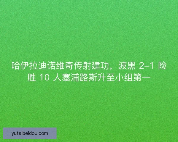 哈伊拉迪诺维奇传射建功，波黑 2-1 险胜 10 人塞浦路斯升至小组第一